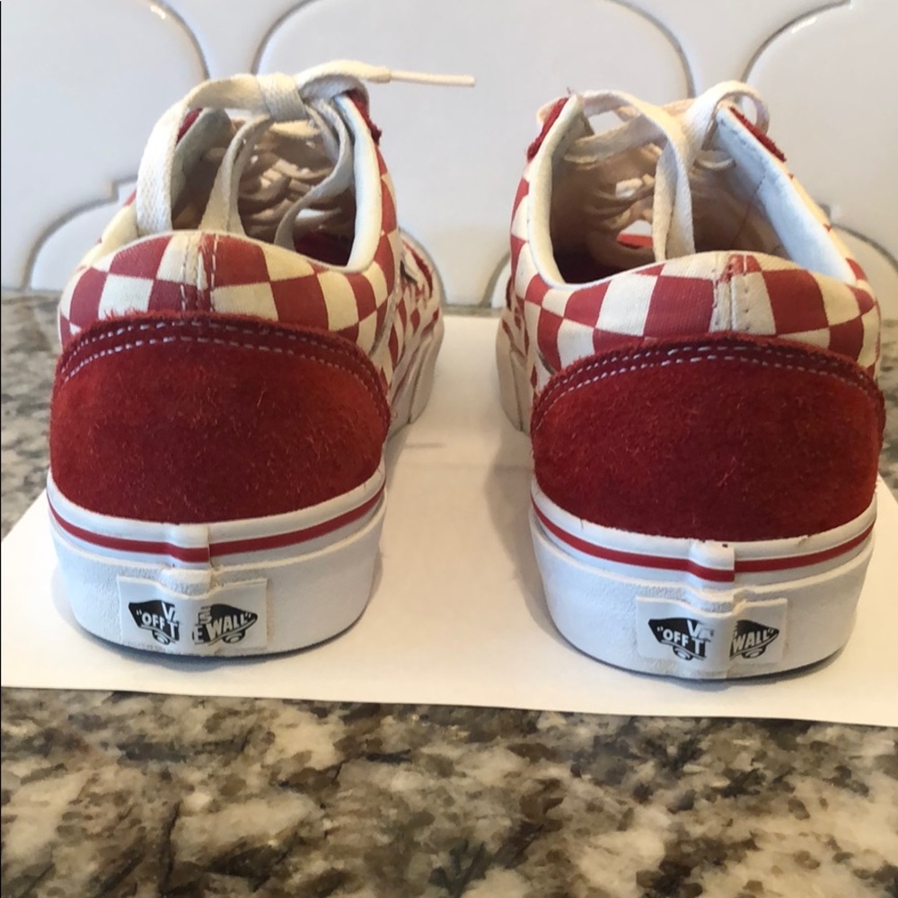 Red and White/Cream Vans